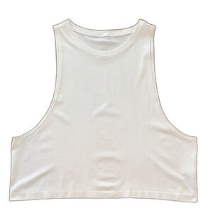 Offline by Aerie White Cropped Muscle Tank Top Women’s L Yoga Lounge Casual Knit